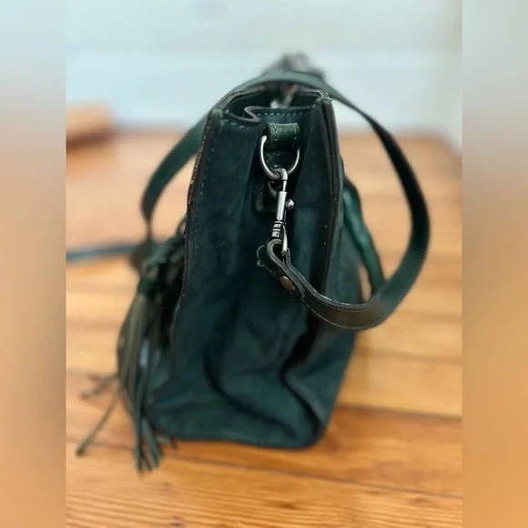 Rich Patricia Nash Dark Green Leather Primrose Suede Bag Handbag Crossbody Purse - Picture 4 of 8